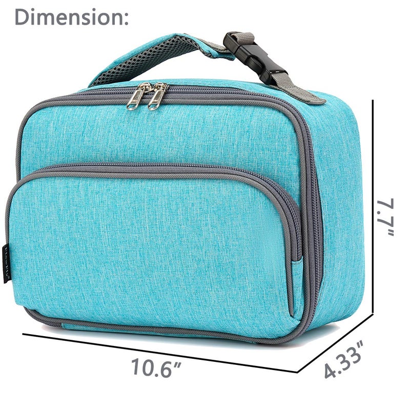 FlowFly Kids Lunch box Insulated Soft Bag Mini Cooler Back to School Thermal Meal Tote Kit for Girls, Boys, Sea Blue - Image 3